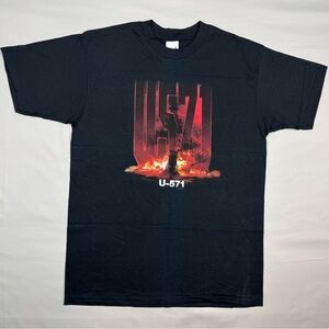 Vtg U571 Movie Promo Mens T-Shirt Y2K Single Stitch U-571 Black B6